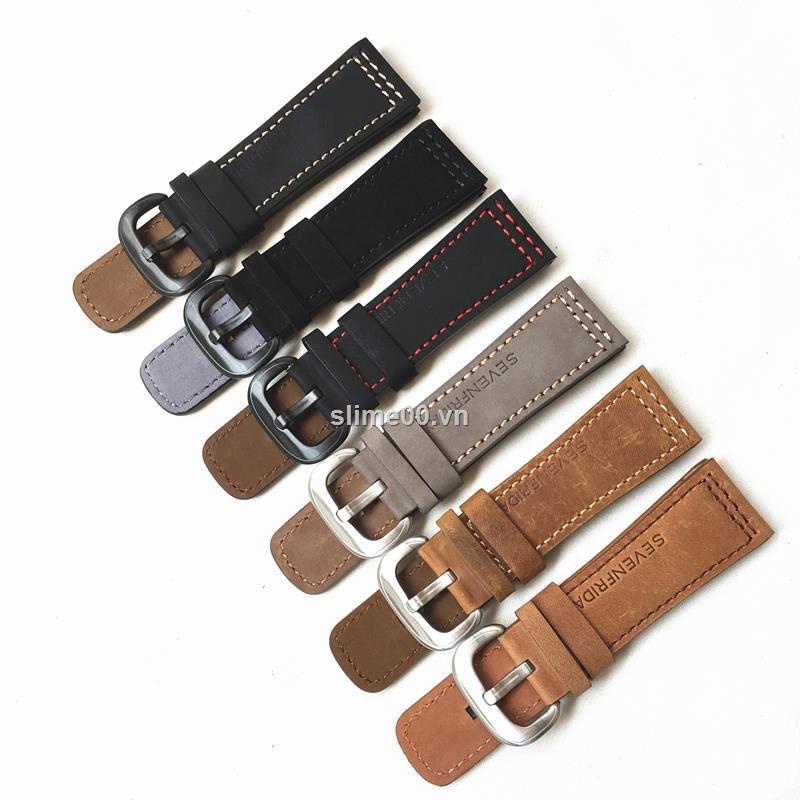 Dây đeo bằng da đục lỗ phù hợp cho đồng hồ nam SEVENFRIDAY p1p2 28mm