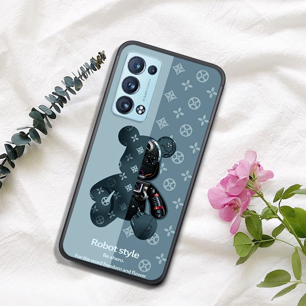 [HOT]ỐP OPPO RENO 6 4G - RENO 6 5G- RENO 6Z - A95 4G - A95 5G - A16  , In Hình Gấu Robot họa tiết L-V màu sắc cực đẹp.
