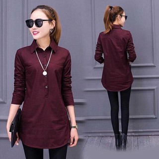 Áo Sơ Mi Nữ Form Dài Thanh Lịch