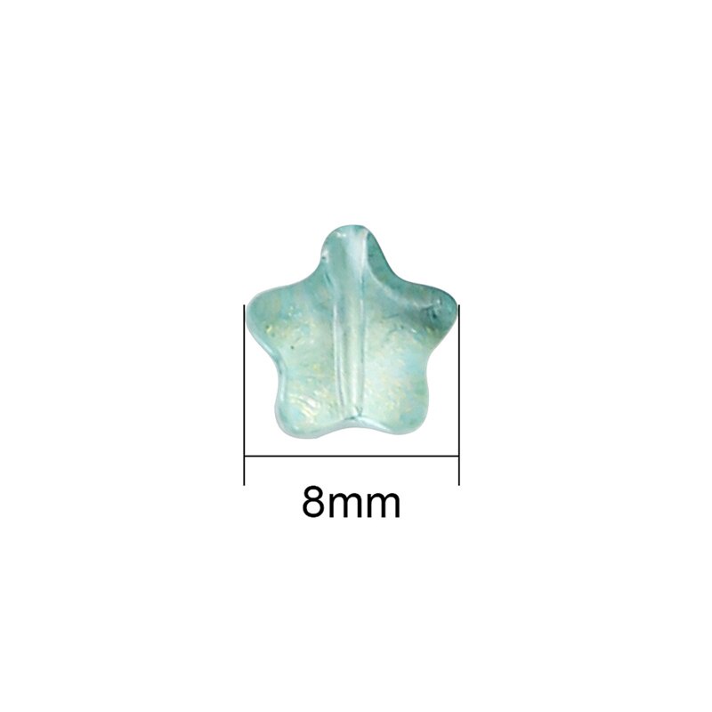 Set 10 hạt xỏ lỗ hình ngôi sao nhiều màu sắc dùng làm đồ trang sức thủ công đa dụng