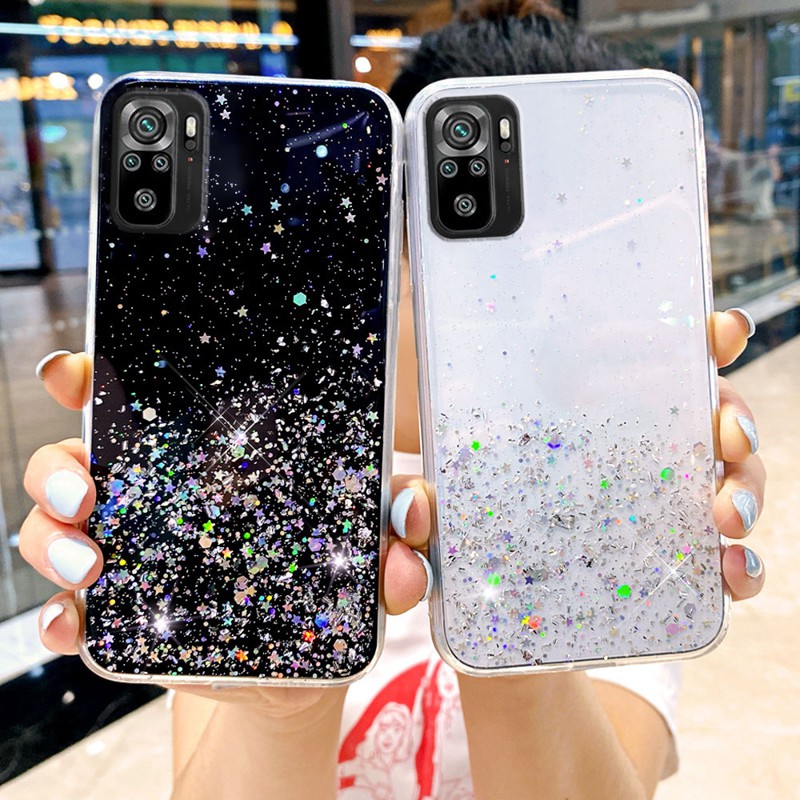 XIAOMI ốp điện thoại Bằng Silicone Mềm Trong Suốt Có Kim Tuyến Cho Redmi Note10 / Redmi Note 10 Pro / Redmi 9t / K40 / K40 Pro