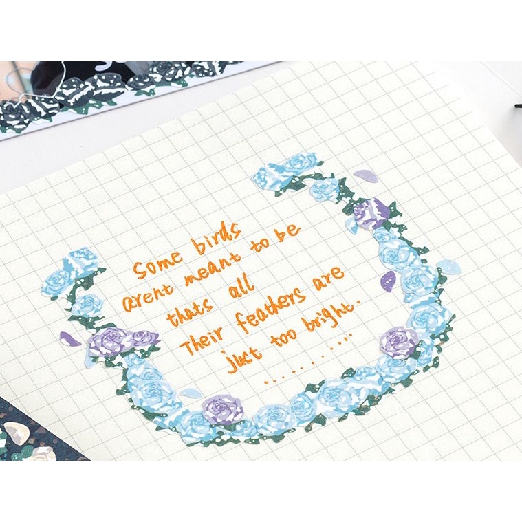 Sticker hoa hồng hologram trang trí toploader và sổ tay xinh xắn | BST133