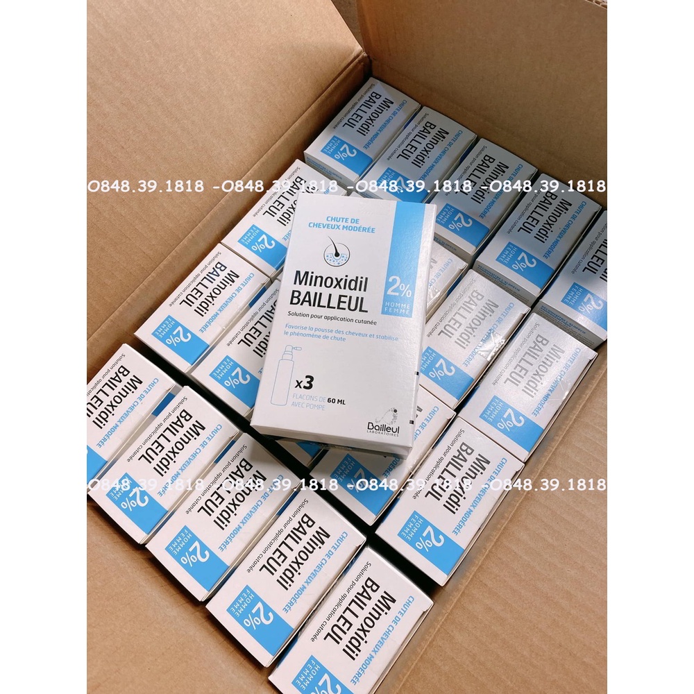Xịt Mọc Tóc, Mọc Lông Mày Minoxidil Bailleul Pháp 2%