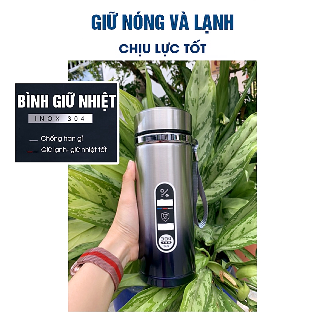 BÌNH GIỮ NHIỆT INOX 304 Không Ghỉ 1000ml giữ nhiệt tốt, không bị mùi [Hàng loại 1]