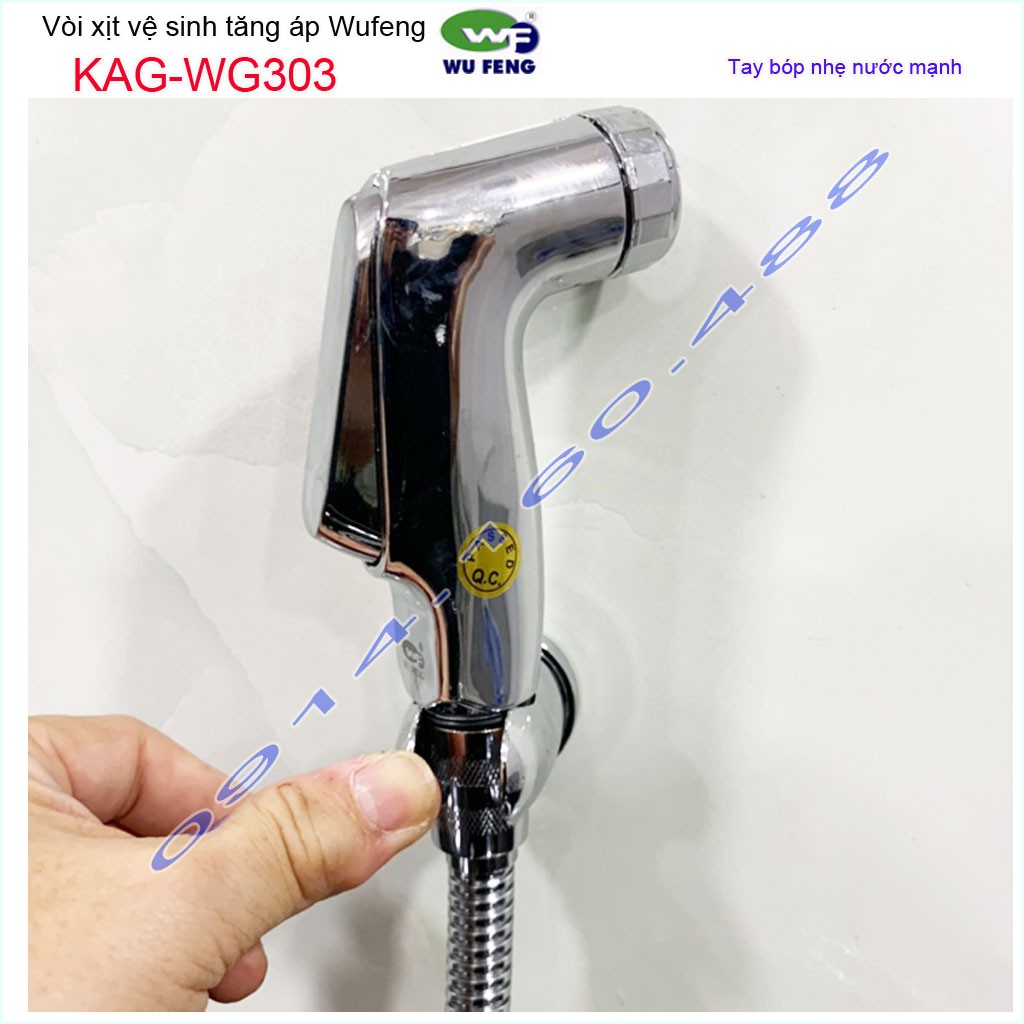 Vòi xịt vệ sinh Wufeng KAG-WG303 Chrome, Vòi nhấn rửa nhà tắm tia nước thẳng xịt mạnh sử dụng siêu bền