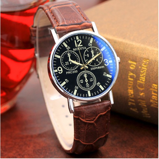 Đồng hồ thời trang unisex MODIYA dây da giả 3 kim | BigBuy360 - bigbuy360.vn