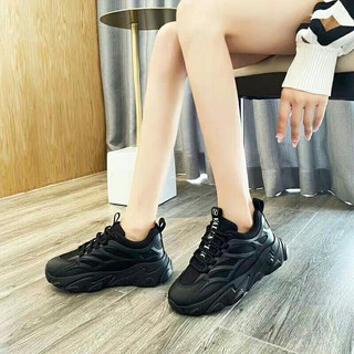 giày thể thao nữ sneaker  full đen cá tính
