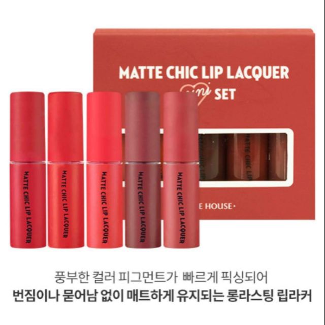 [Chính hãng có bill] Set son kem mini Mate Chic Lip Lacquer