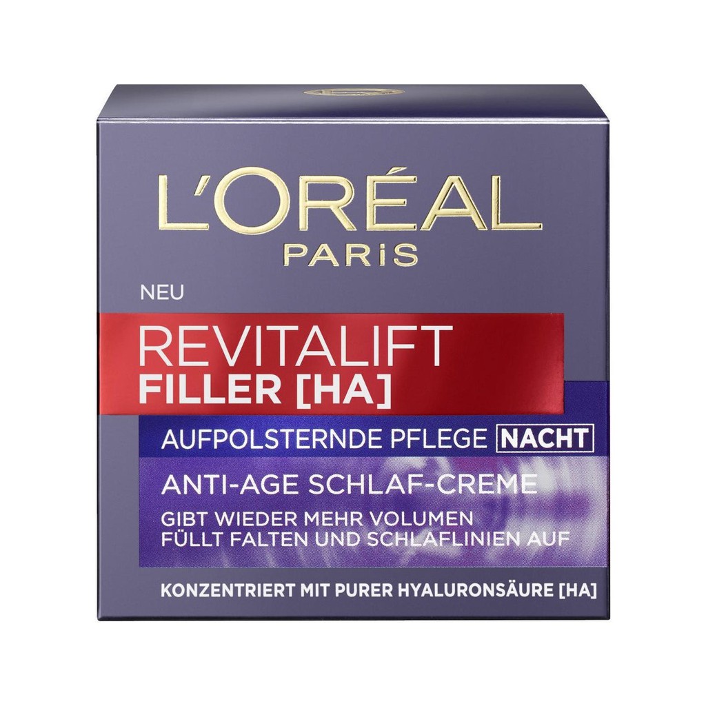 Kem dưỡng da chống lão hóa, cấp nước chuyên sâu Loreal Revitalift Filler(+HA), 50ml, hàng nội địa Đức