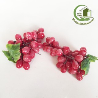 Chùm quả nho giả màu đỏ - trái cây giả cao cấp