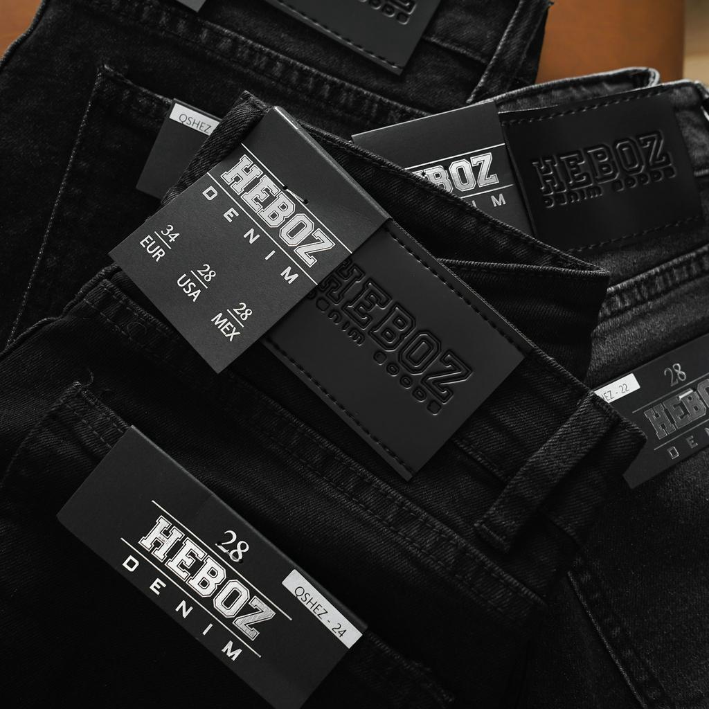 Quần short jean nam, quần đùi chất vải denim gập gấu black Heboz 1M  - 00001544