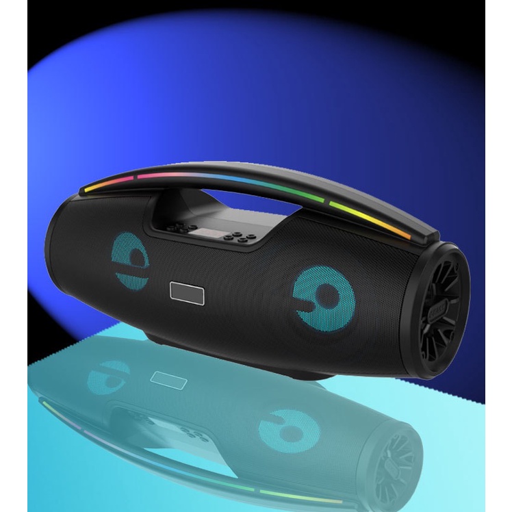 Loa Bluetooth Karaoke BKK B100 Công suất 20W, Đèn led bắt mắt - Tặng kèm Micro có dây (Đen) - Nhất Tín Computer