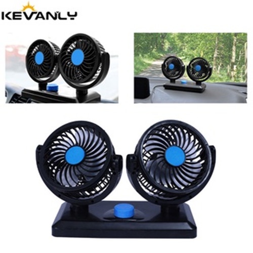 Quạt Điện Làm Mát Hai Đầu 12V 24V Có Cốc Hút Cho Xe Hơi Xe Tải