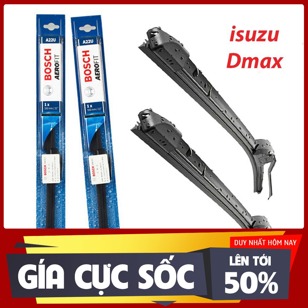 [GẠT MƯA Ô TÔ] Gạt mưa xe Isuzu D-Max gạt mềm không xương chính hãng Bosch ( Giá 1 đôi )