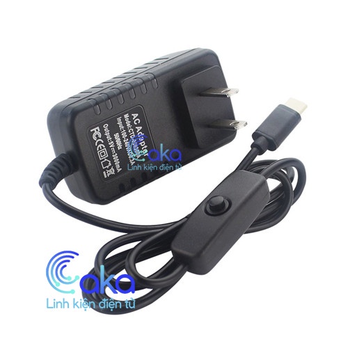 Nguồn Adapter 5V 3A Raspberry Pi 4 USB typeC có công tắc