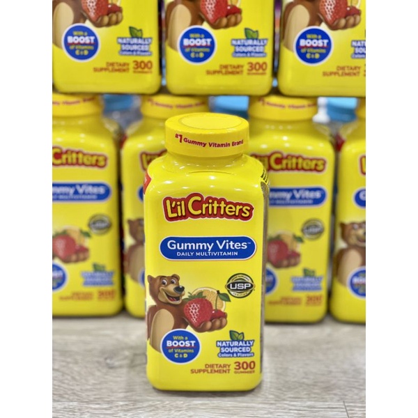 Kẹo dẻo gấu,Kẹo vitamin tổng hợp cho bé , L’il Critters Gummy Vites 300 viên