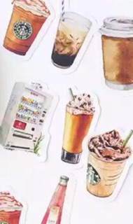 Sticker COFFEE drink set cho sổ planner
