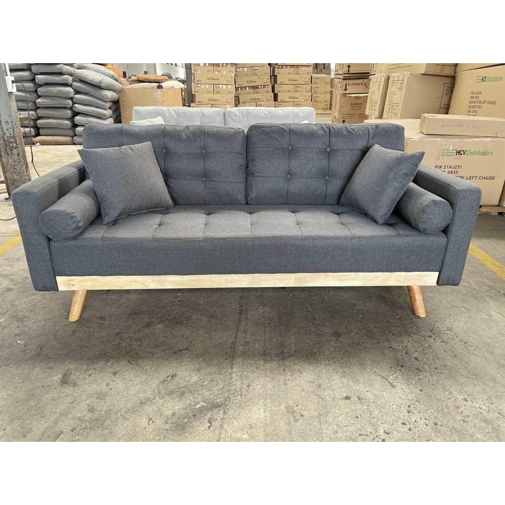 Ghế Sofa nệm 3 chỗ màu xám đậm Mania Estilo