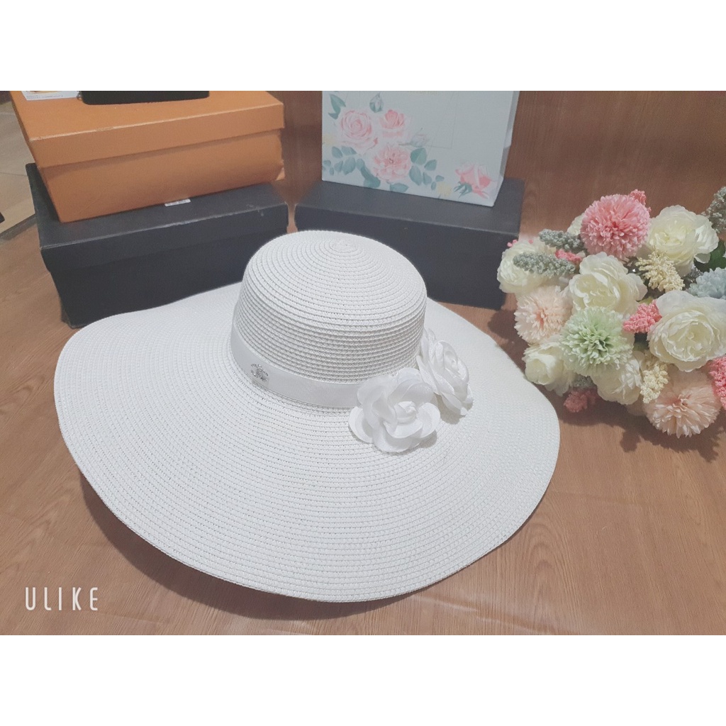 Mũ Cói đi biển Vành Rộng Siêu To đẹp Sang Chảnh