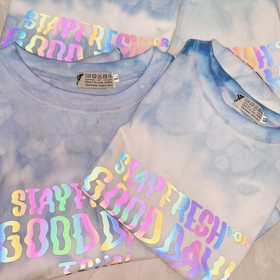 Áo Thun Tay Lỡ Phản Quang Hologram TSUN BLUE LAGOON TIEDYE Unisex