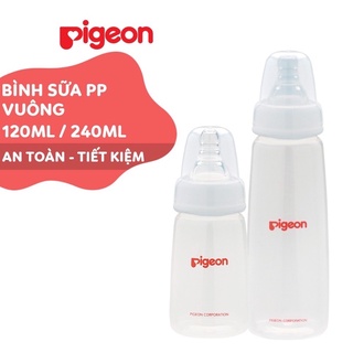 Bình sữa pp vuông pigeon flexible 120ml/240ml - chính hãng