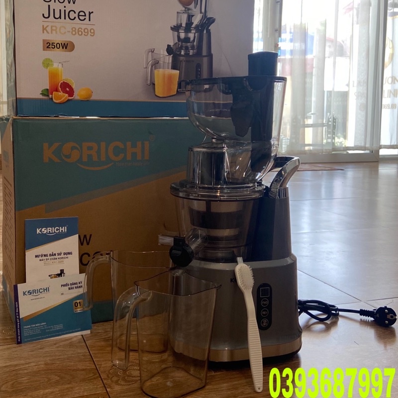 🥬Máy Ép Chậm Điện Tử korichi krc-8699 Công Suất 250w Ép Nguyên Trái-Lượng Nước Gấp Đôi Các Máy Thông Thường