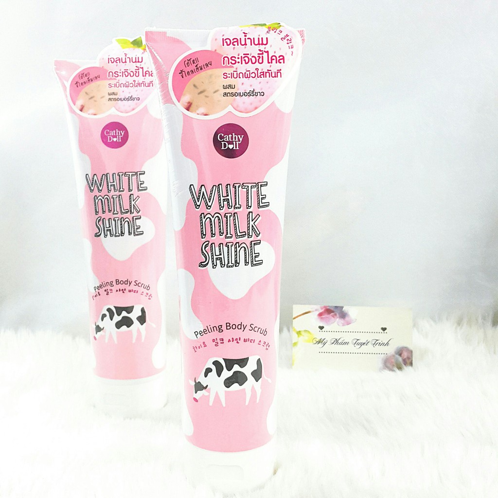 Tẩy Tế Bào Chết Toàn Thân Sữa Bò Cathy Doll White Milk Shine‎ Peeling Body Scrub Thái Lan 320ml