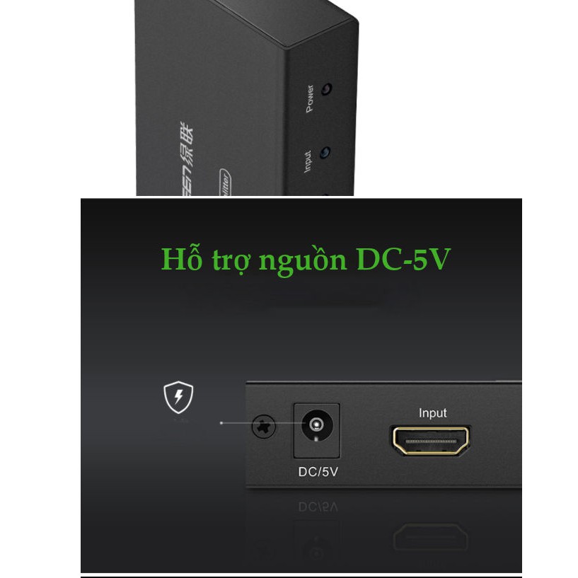 Bộ Chia Hdmi 1 Ra 2 Cao Cấp, Ugreen 40201 Chính Hãng, Hỗ Trợ 4K30Hz