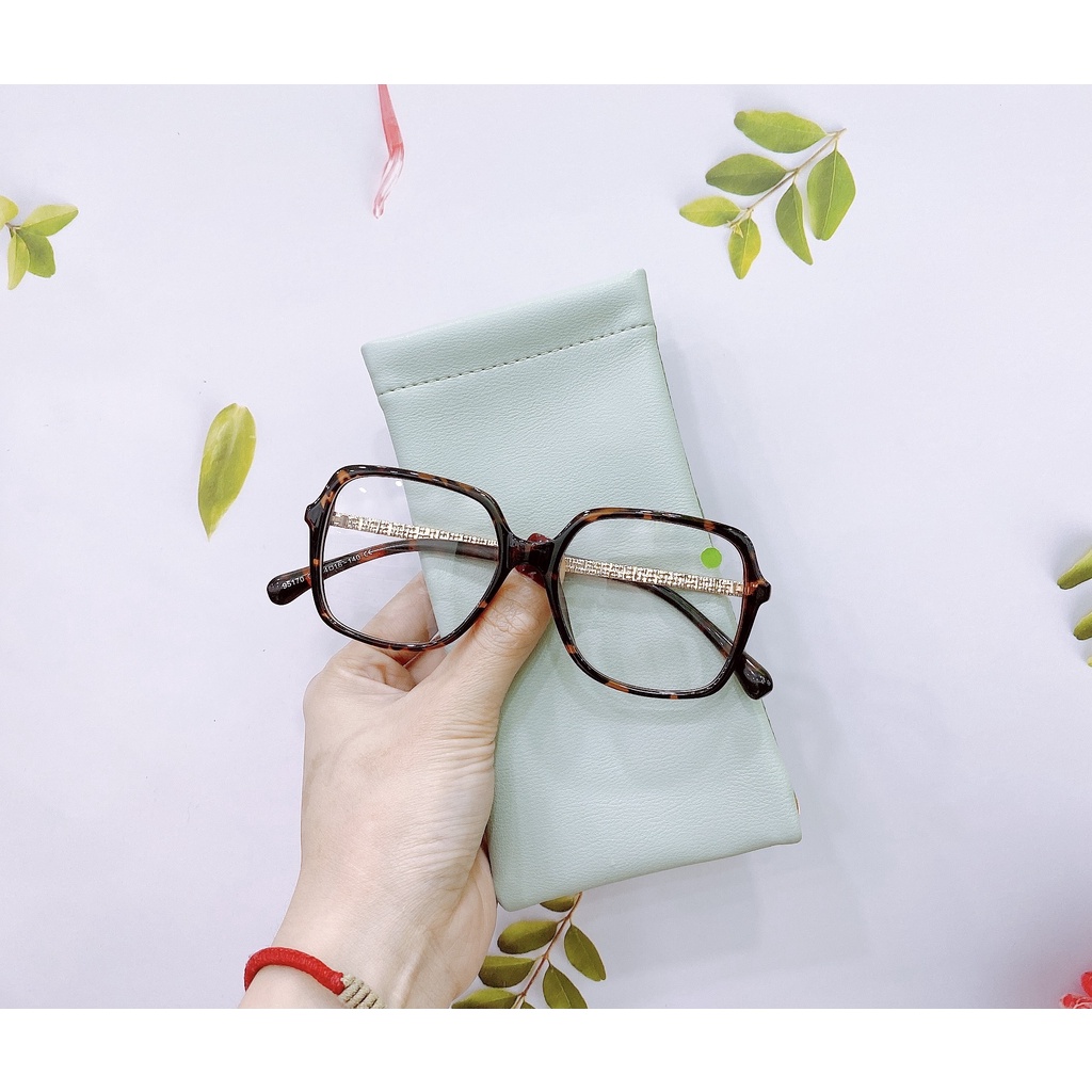 Gọng kính cận nữ GREENEYEWEAR mắt vuông càng kính kim loại 95170