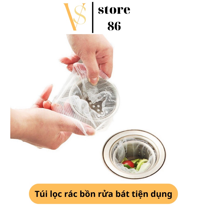 Túi Lọc Rác Bồn Rửa Chén Bát Thiết Kế Kiểu Lưới Siêu Dai Đầu Có Chun Co Giãn Chống Tắc Nghẽn Ống [ Set 100 chiếc ]