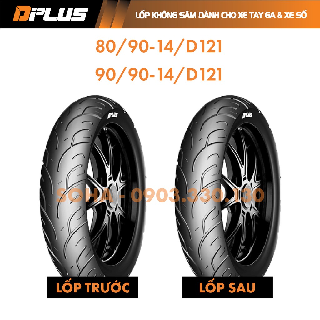 Cặp Vỏ/Lốp Trước & Sau Xe AirBlade AB, Vision  80/90-14 & 90/90-14 - DPLUS