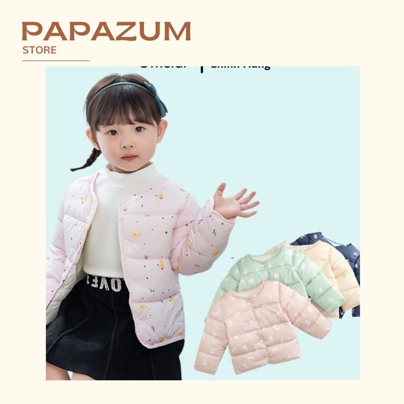 Áo phao lông vũ xuất Hàn siêu nhẹ cho bé giữ ấm cơ thể thu đông PAPAZUM SA1326