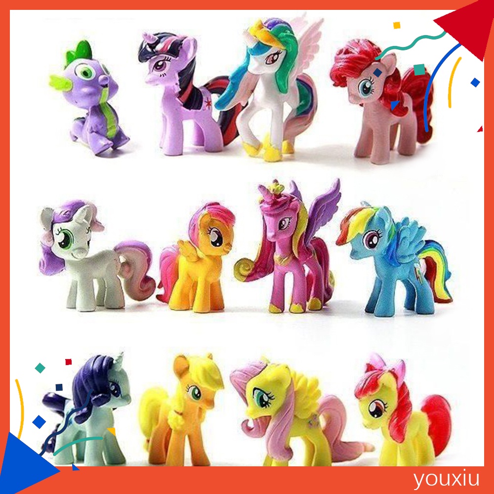 Set 12 đồ chơi mô hình ngựa Pony chất liệu nhựa PVC