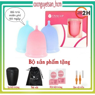 Cốc nguyệt san Ovacup nhập khẩu chính hãng Mỹ 100% Silicone y tế mềm chống tràn đạt tiêu chuẩn FDA Hoa Kỳ