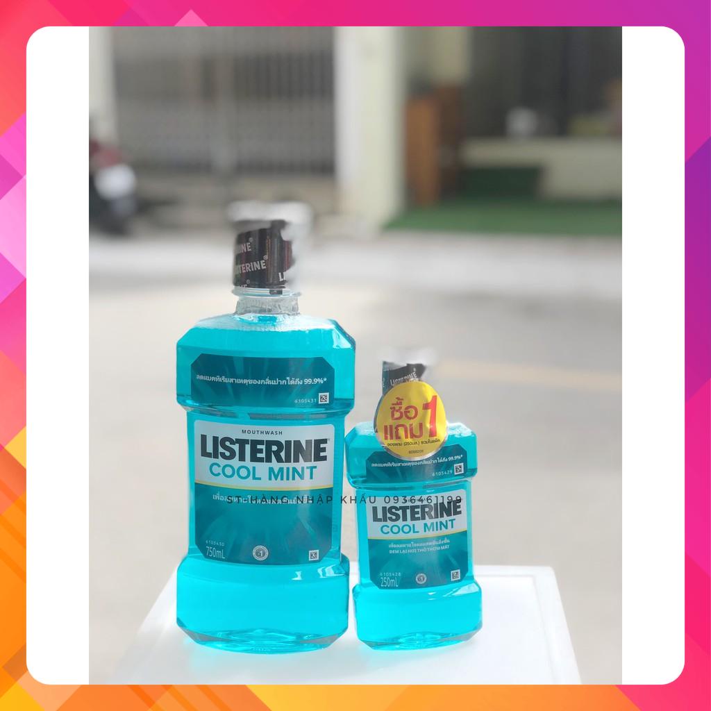 CHai to nước súc miệng  giữ hơi thở thơm mát Listerine Coolmint 750ml Thái Lan