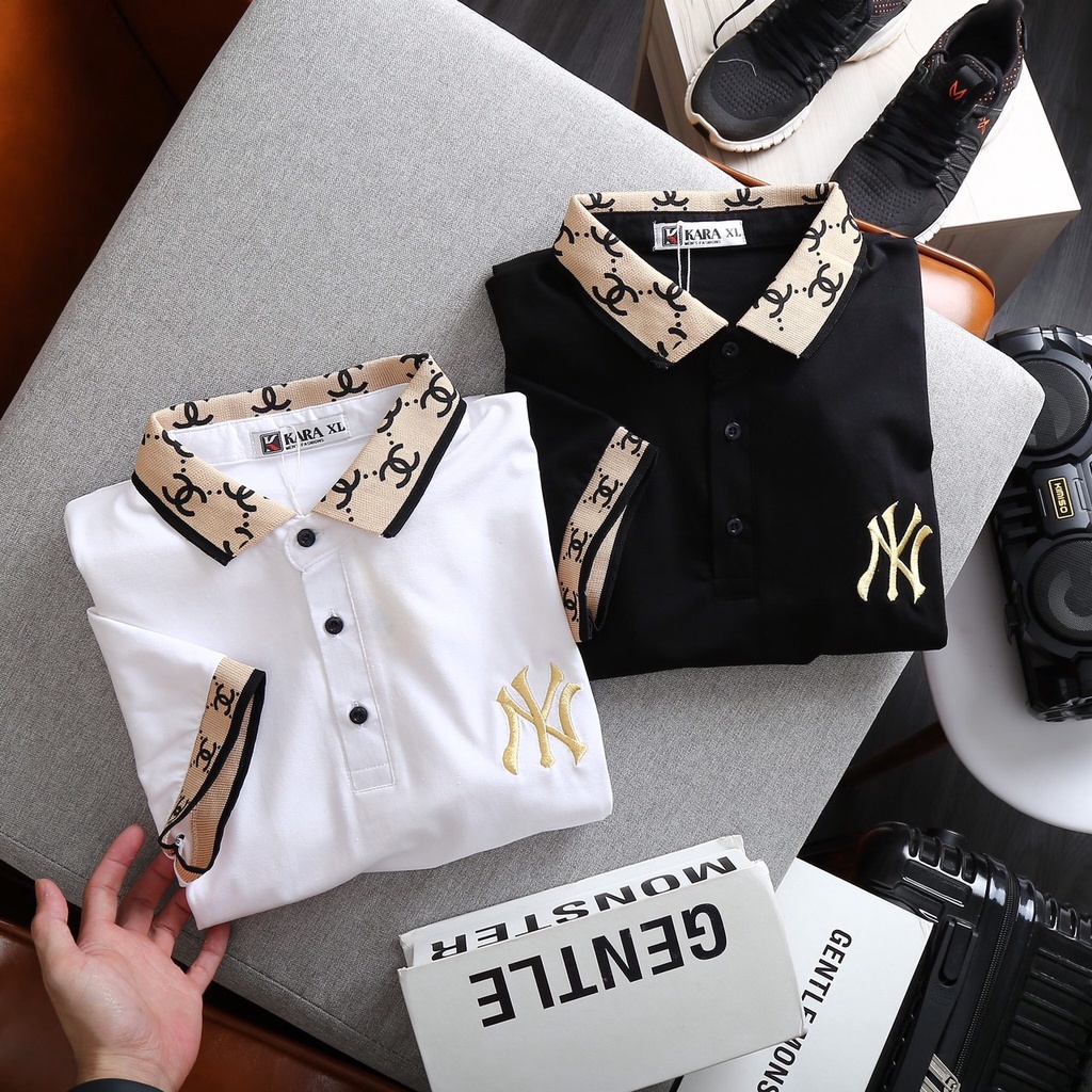 Áo phông Nam Nữ 🔅FULL SIZE🔅 Áo polo MLB NY phối cổ logo thêu size M-XXL chất vải mềm mịn, thấm mồ hôi cực tốt
