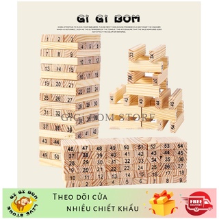 GiGiBomstore Bộ trò chơi rút gỗ loại lớn 54 thanh - Đồ chơi cho trẻ từ 6 tuổi - Quà tặng sinh nhật cho bé trai, bé gái