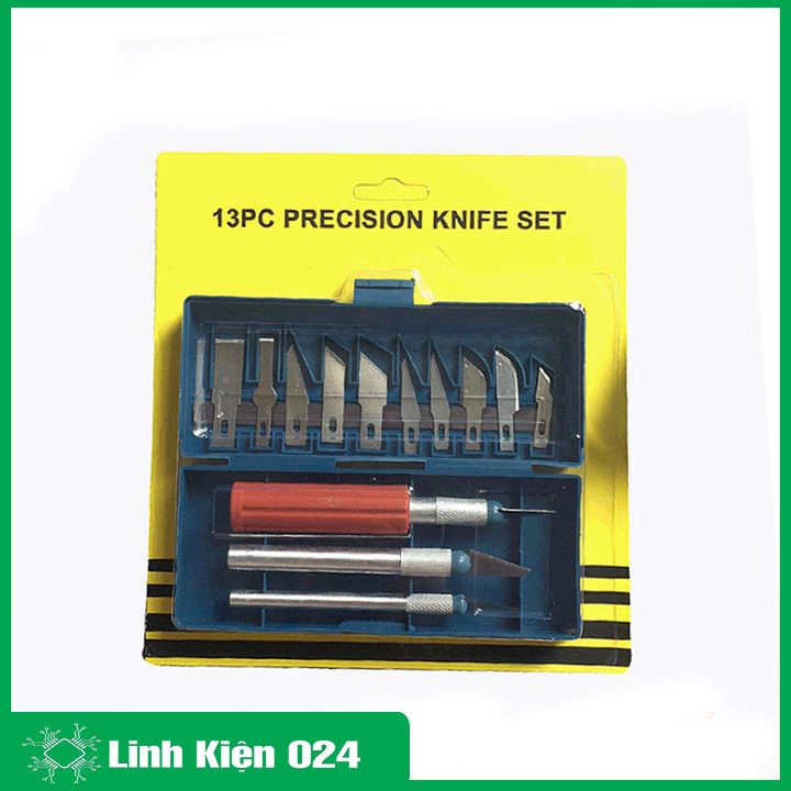 Hộp dao kỹ thuật 13 chi tiết dao mổ, chạm khắc, lưỡi dao đa năng