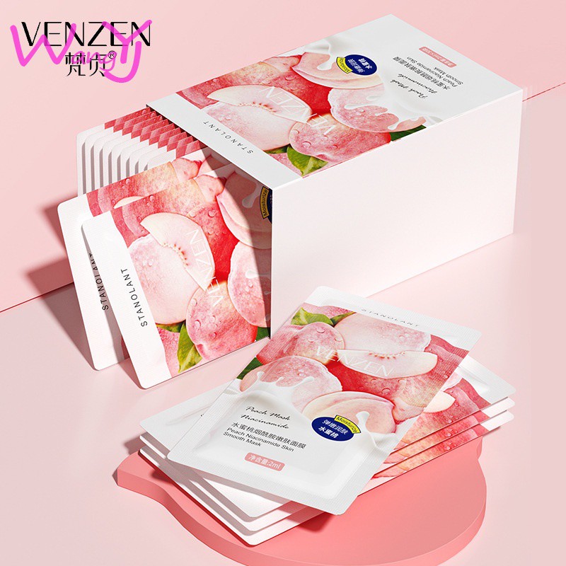 [Hàng mới về] Mặt nạ venzen chiết xuất quả đào dưỡng ẩm làm sáng và trẻ hóa làn da