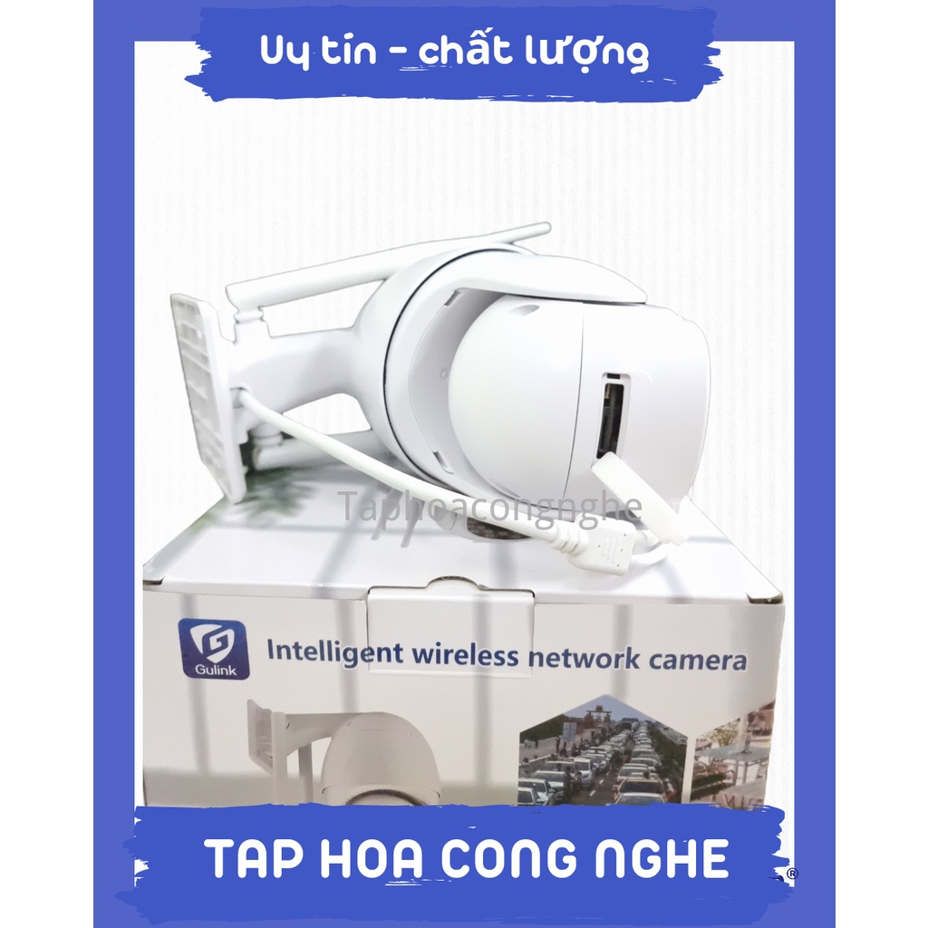 Camera GULINK WIFI ngoài trời 2 râu có LAN xoay 360 độ 26LED