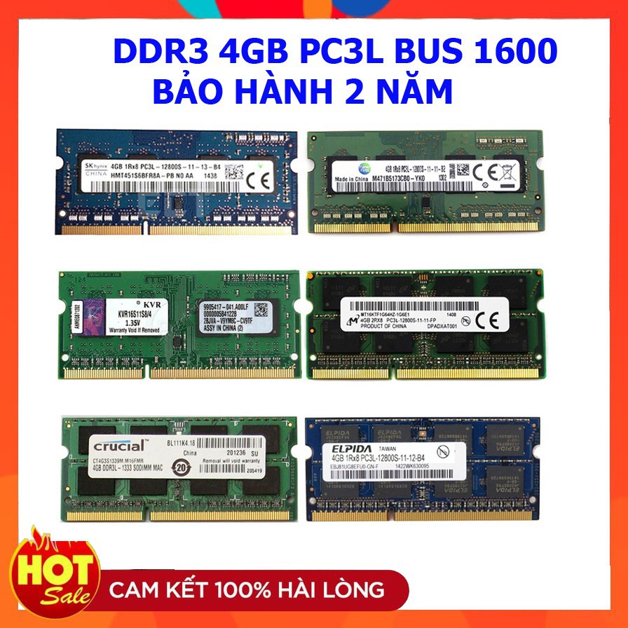 Ram laptop DDR3 DDR3L 8GB 4GB Samsung / Hynix / Kingston / Micron / Elpida... Hàng chính hãng 95