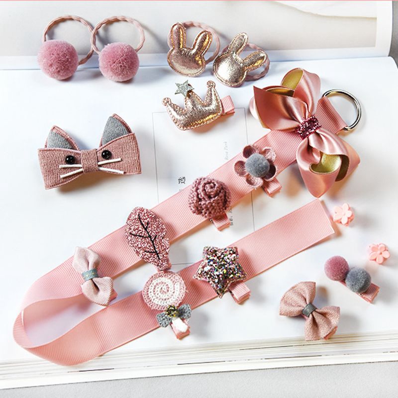 Set 18 kẹp tóc nhiều kiểu dáng dễ thương cho bé gái