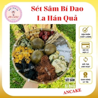 Set trà sâm bí đao, quả la hán sạch nhà làm ancake thanh nhiệt, mát gan giải độc nấu 2-4 lít