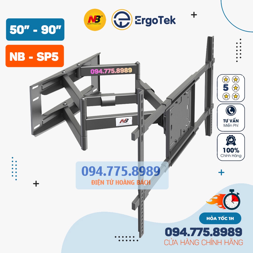 #SP5 / Giá treo tivi xoay đa năng NB SP5 50 - 90 Inch / Khung treo tivi xoay cao cấp - Chính hãng North Bayou
