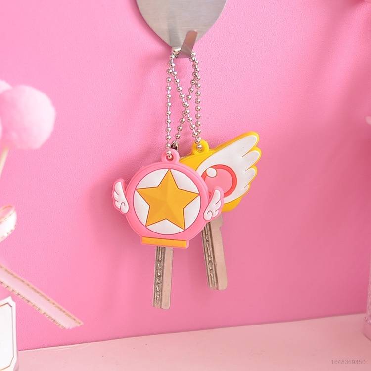 Móc Chìa Khóa Bằng Silicon Hình SAKURA Dễ Thương Chống Bụi Bh1