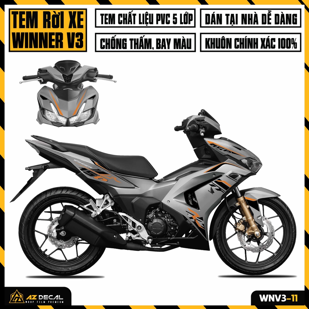 Decal Chế Xe Winner X 2022 - Winner V3 Phong Cách Hiện Đại | WNV3-11 | Tem Rời Cao Cấp, Cắt Sẵn, Chống Nước, Chống Phai