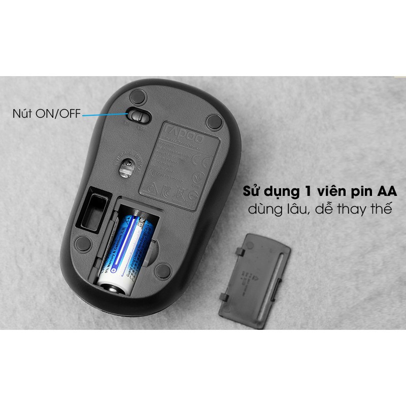 Chuột không dây Rapoo M10plus, chuột quang không dây, 1000dpi chuột cực tốt