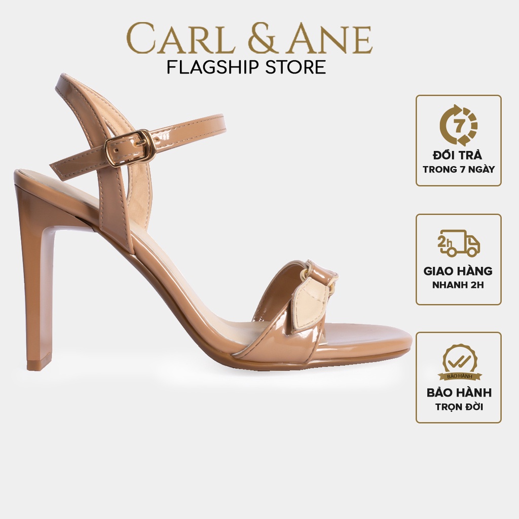 Carl &amp; Ane - Giày sandal phối nơ đính móc khóa 10cm màu nude _ CS007