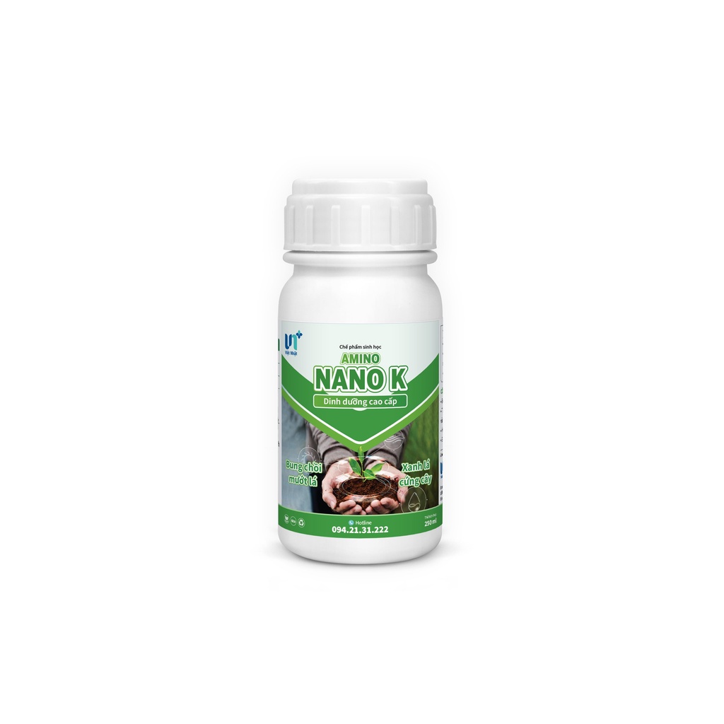 Chế phẩm sinh học AMINO NANO K – Giúp cây trồng siêu ra rễ, bung chồi, mướt lá, dày lá, khỏe cây.