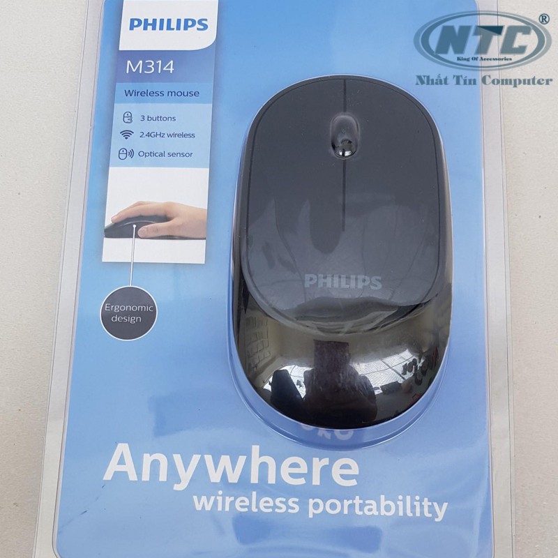Chuột không dây wireless Philips M314 siêu mỏng-thích hợp dùng văn phòng